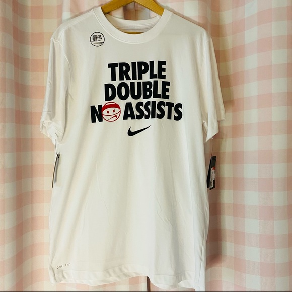 triple double no assists nike shirt